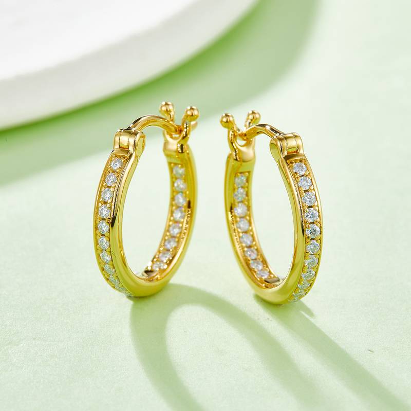 单排对半耳环S925银Moissanite厘石D级0.3ct